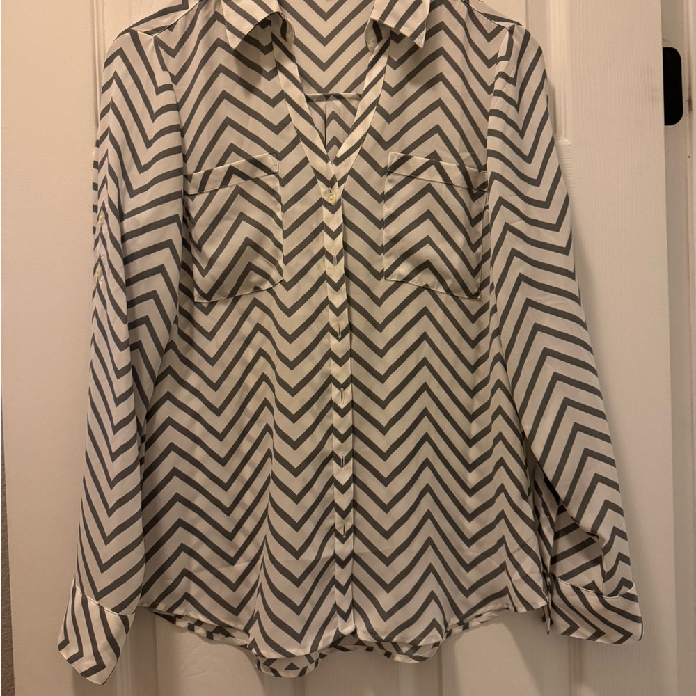 Chevron Patterned Express Portofino Blouse